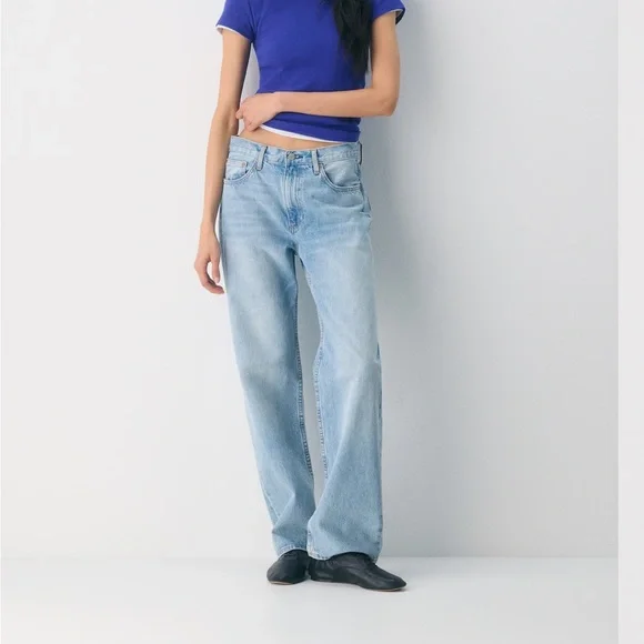 TNA Blue Ribbed Top - Picture 2 of 6